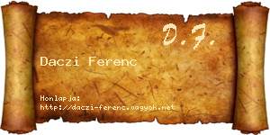 Daczi Ferenc névjegykártya