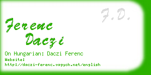 ferenc daczi business card